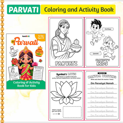 COMBO of 4 - Hindu Goddesses Coloring Books for Kids