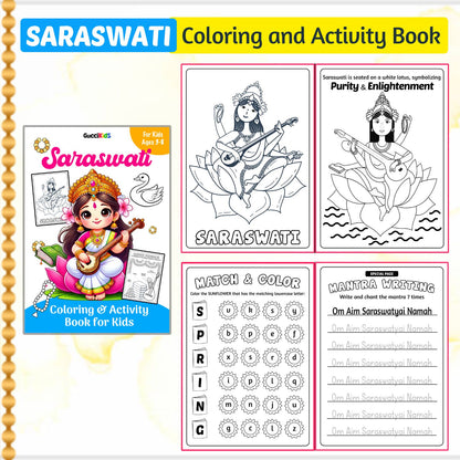 COMBO of 4 - Hindu Goddesses Coloring Books for Kids