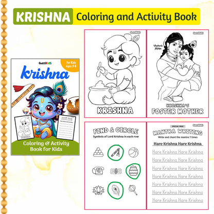 COMBO of 5 - Coloring Books for Kids - Hindu Gods (Ganesha, Shiva, Ram, Krishna, Hanuman)