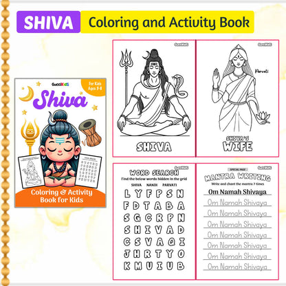 COMBO of 5 - Coloring Books for Kids - Hindu Gods (Ganesha, Shiva, Ram, Krishna, Hanuman)