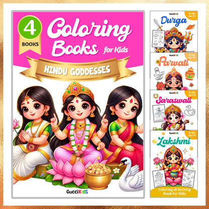 COMBO of 9 - Coloring Books for Kids - Hindu Gods and Goddesses